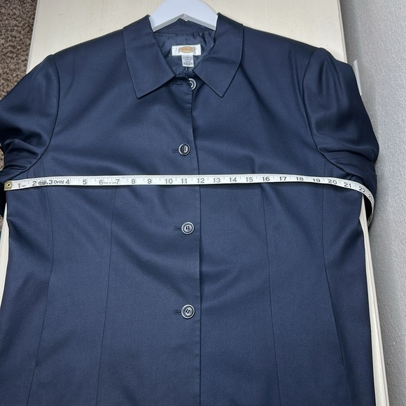 Talbot's 90% Silk Fully Lined Navy Blue Button Up Collared Blazer Jacket Size 16 - Picture 10 of 12